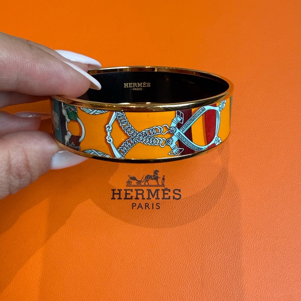 Authentic Hermes Enamel Bangle Bracelet - image 2